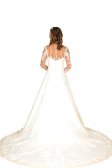 Women's Gorgeous Bridal Lace Gown Dress A line Silhouette V Neckline Over Nude Tulle Sheer Long Sleeves